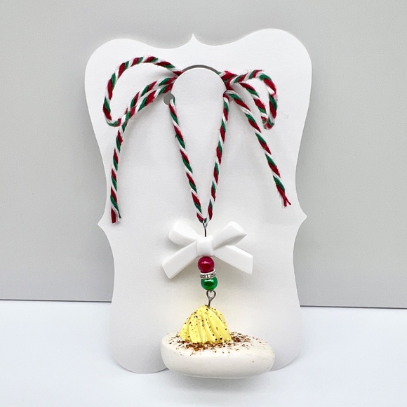 Deviled Egg Christmas Ornament – Handmade Clay Food Ornament | Funny Holiday - Picture 13 of 15